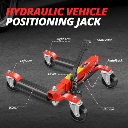 Set of 2 Hydraulic Wheel Repair Dolly Jacks 10.2"-22.4" 1500lbs