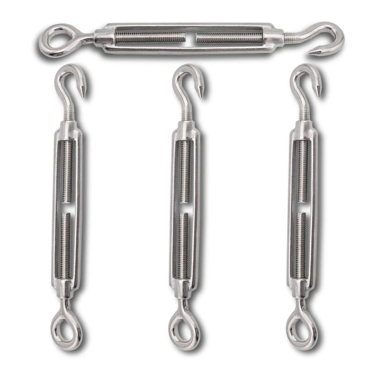 Set of 4 M5 Turnbuckles for Shade Sail Hardware (304 Stainless Steel)