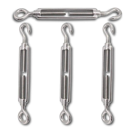 Set of 4 M5 Turnbuckles for Shade Sail Hardware (304 Stainless Steel)
