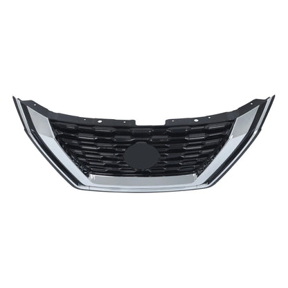 Front Upper Grille with Camera Hole for Nissan Rogue (2021–2023) Chrome Black