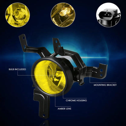 Fog Light Set for Honda CR-V (2007–2009) - Amber Lens, Switch, Chrome Bezel