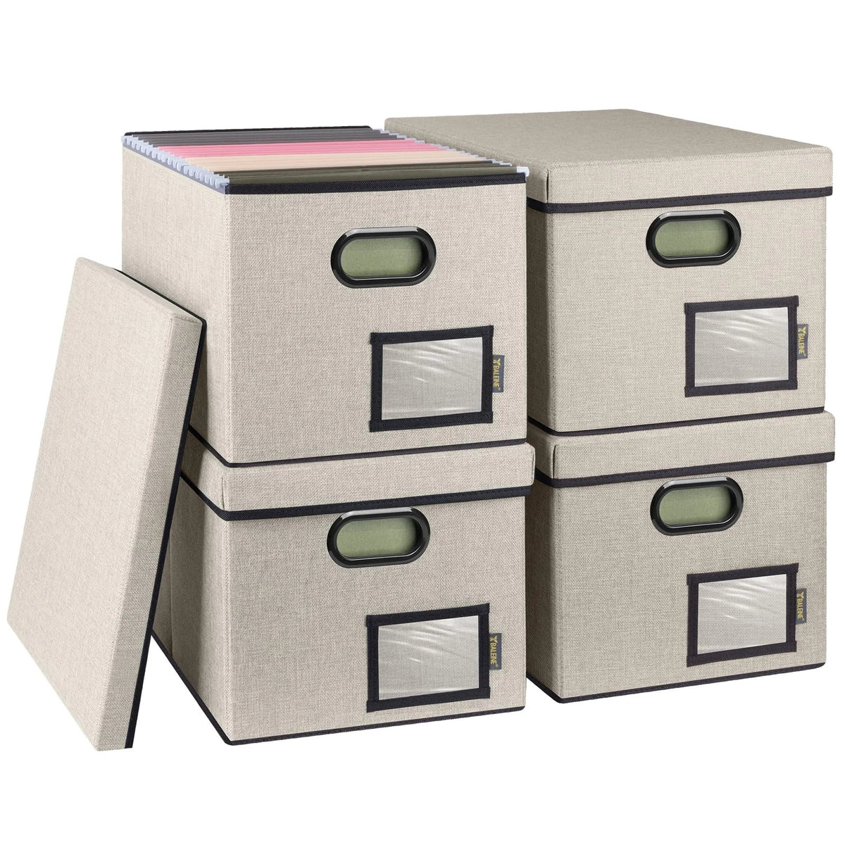 File Organizer Box with Lid for Universal Use (Collapsible, Plastic)