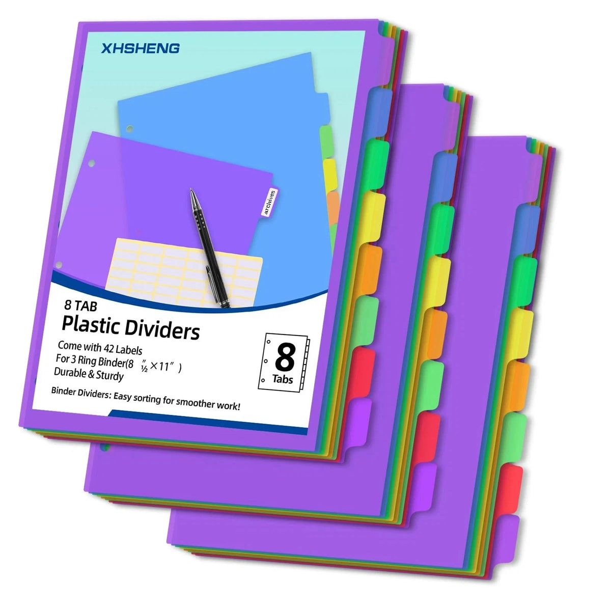 24PCS Set of 3-Ring Binder Dividers with Tabs for Organizing (No Year)