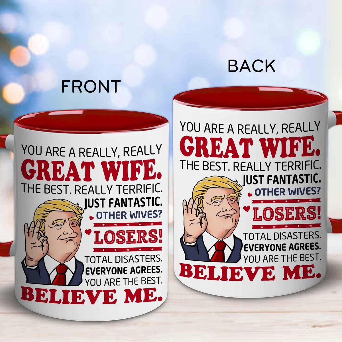 Set of 2 Best Ever Wife Mugs for Mother's Day Gift