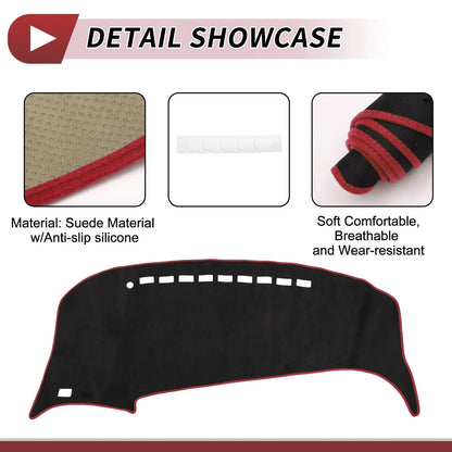 Dashboard Cover Mat for Toyota Estima 50 Series (2006–2019) Black Red