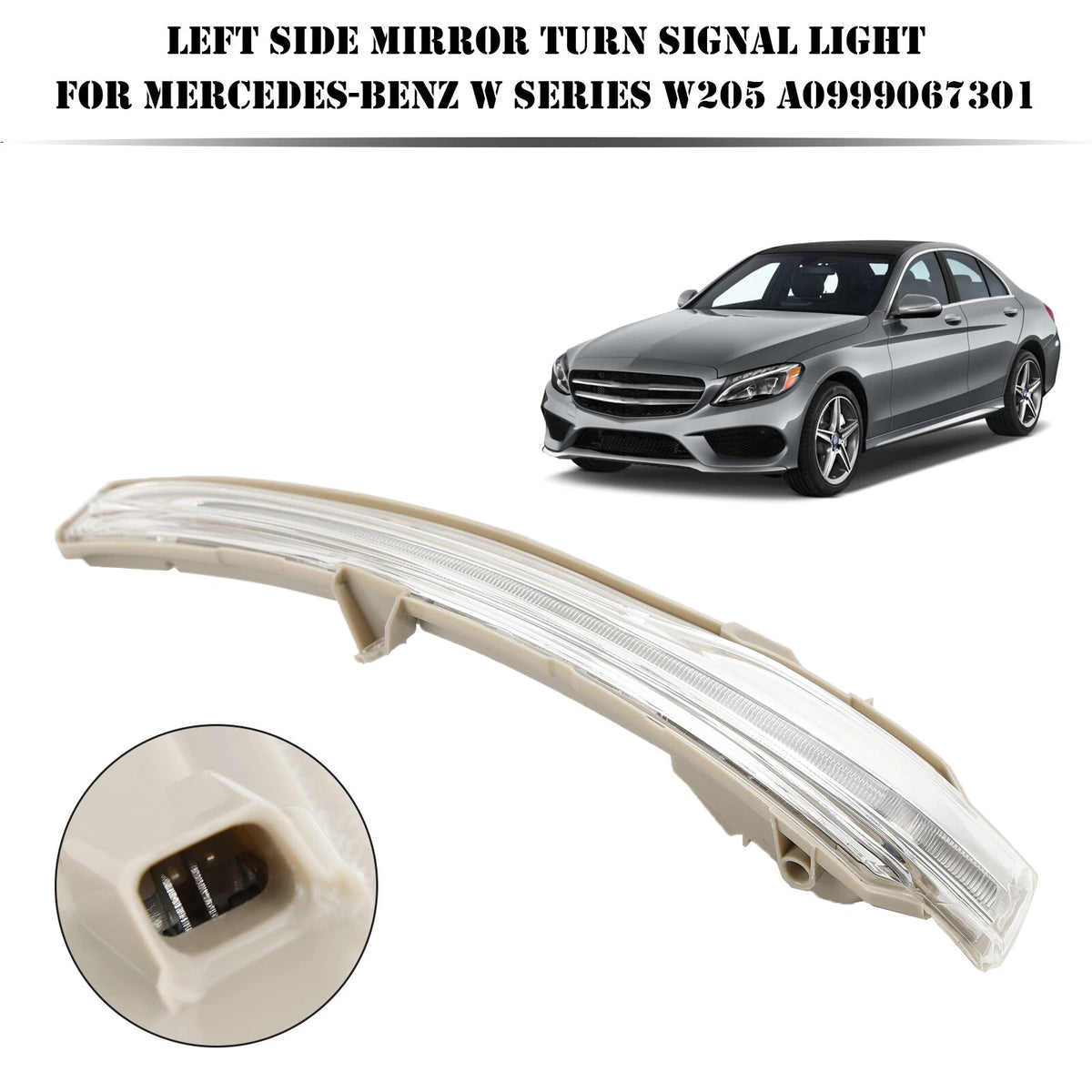 Left Side Mirror Turn Signal Light for Mercedes-Benz W205 (2015–2021)