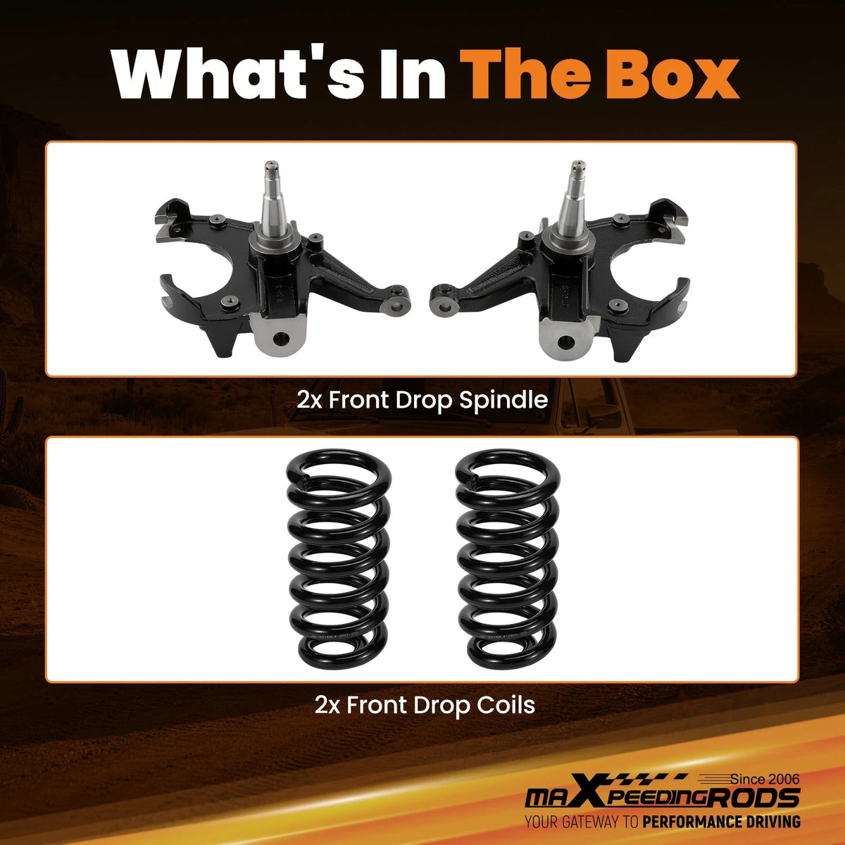6" Front Lowering Spring Kit for Chevy Silverado C10 GMC Sierra C15 2WD (73–87) G6TXE9
