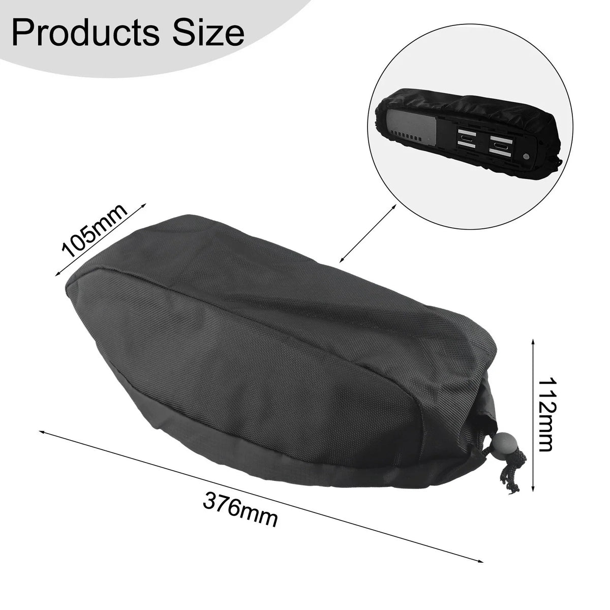 Outdoor Sports Box Bag Rain Cover 376x105x112mm Dust-Proof