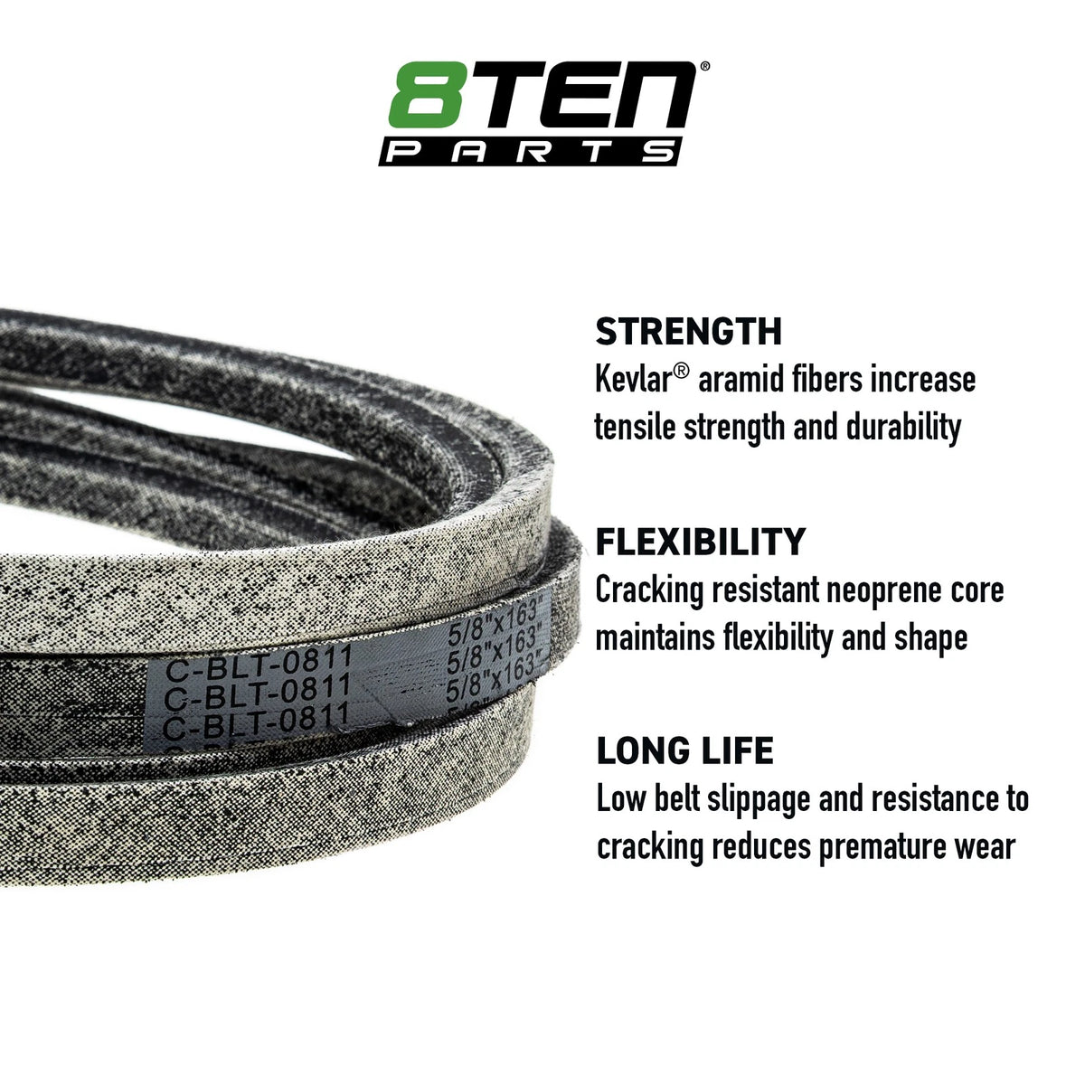 8TEN Kevlar Belt for Toro Z Master 7500-G (2010–2020) 126-6440, 109-0096