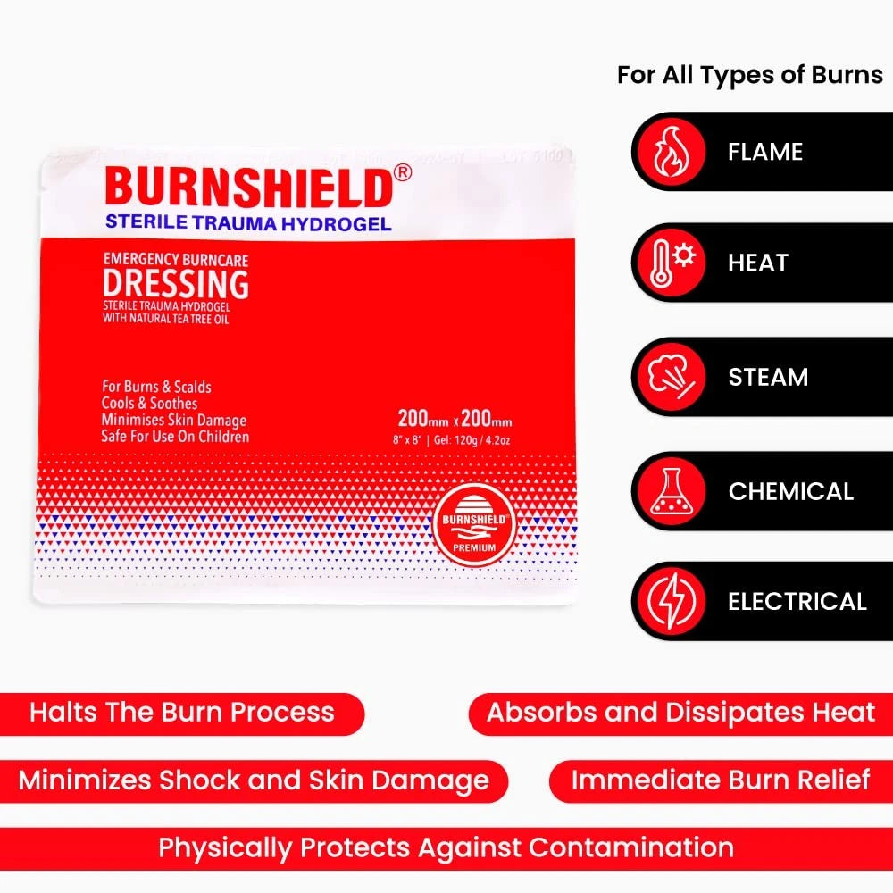 Burnshield Sterile Emergency Burn Dressing 8"x8" (20cm x 20cm)
