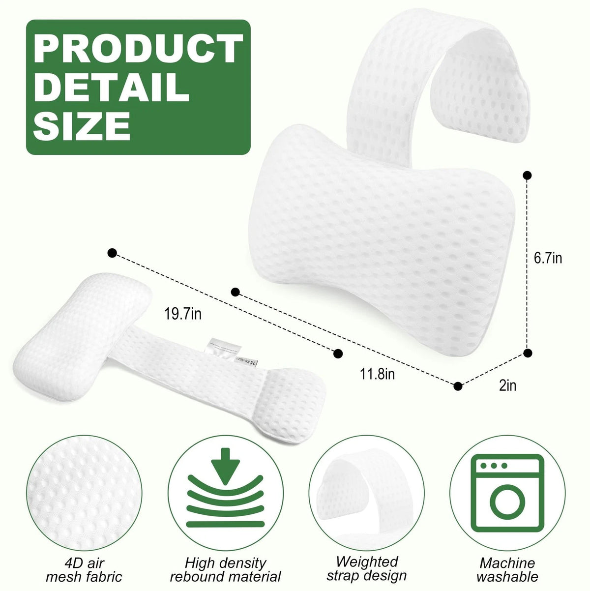 2X Hot Tub Pillow for Outdoor Spa Headrest (Universal)