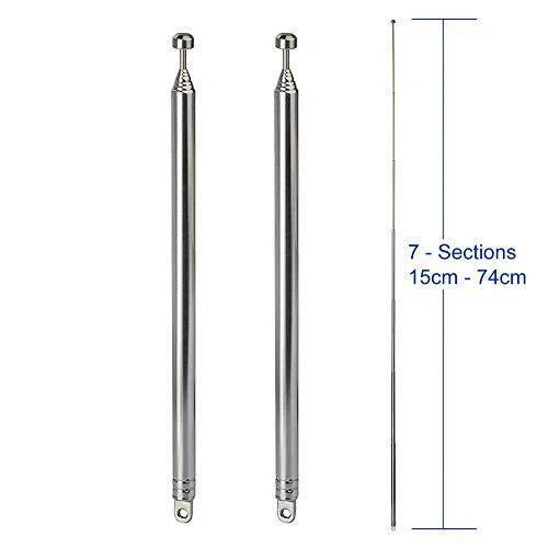 Set of 4 Replacement Telescopic Aerial Antennas for TV AM/FM Radio