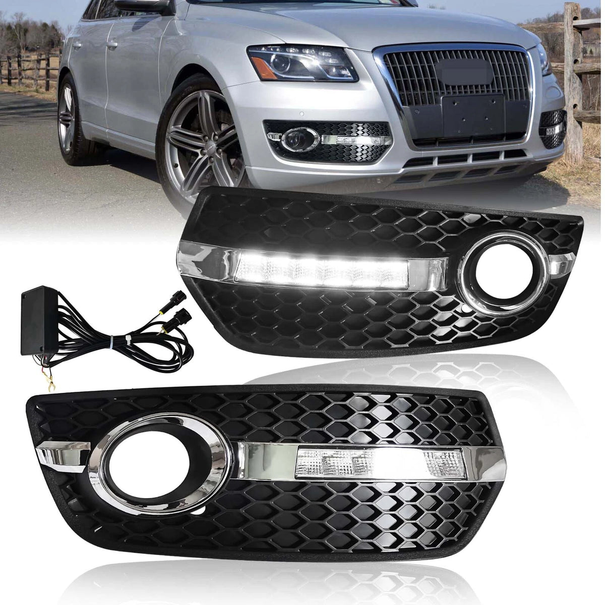 LED Fog Light Bezel Cover Lamp for Audi Q5 (2009–2012)