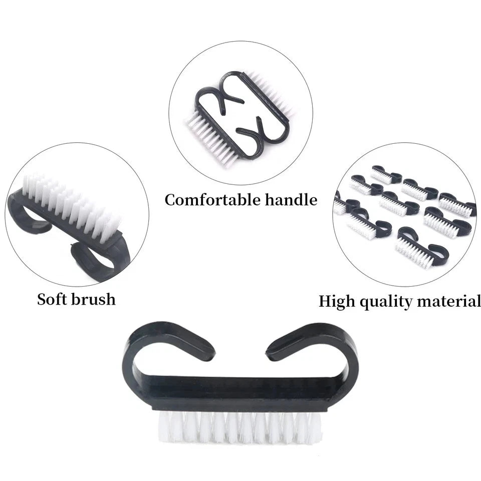 20X Nail Cleaning Brushes for Home Use - Plastic with Black Handle