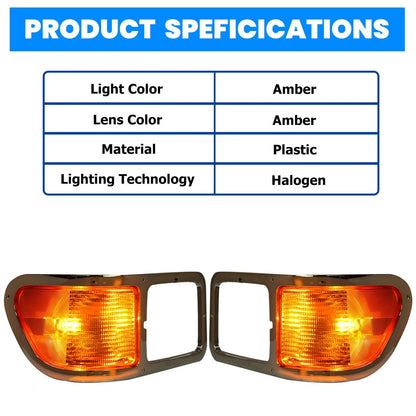Set of 2 Headlight Bezel Trim for Ford F650 F750 (2000–2015) W/Bulbs