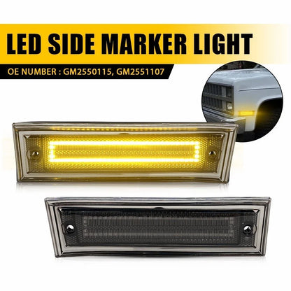 2X Amber LED Side Marker Lights for Chevrolet GMC K5 Suburban (1981–1991)