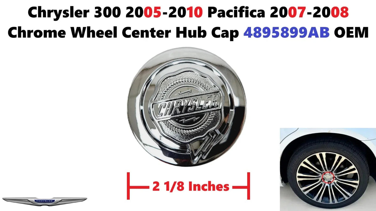 Chrome Wheel Center Hub Cap for Chrysler 300 Pacifica (2005–2010) 4895899AB