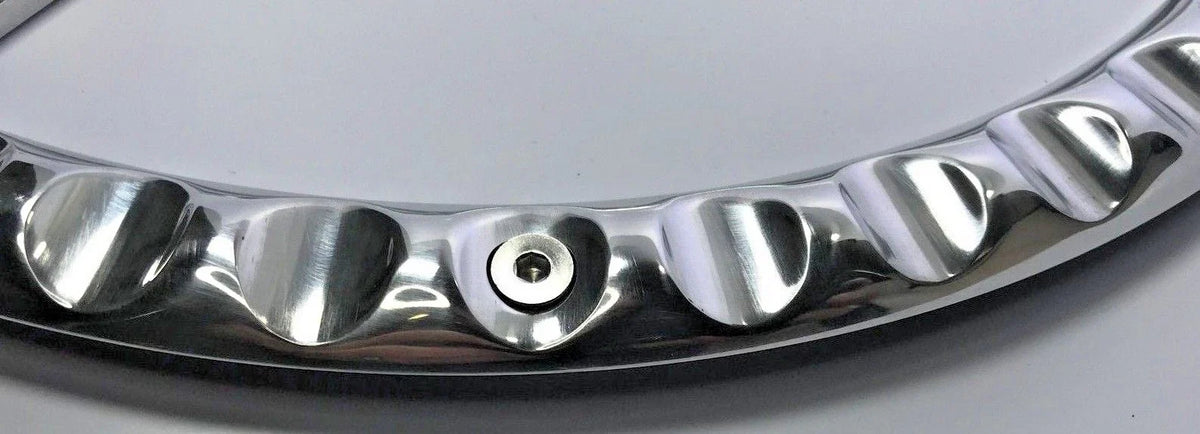 14 Inch Polished Billet 5 Hole Steering Wheel for Black Vinyl Half Wrap