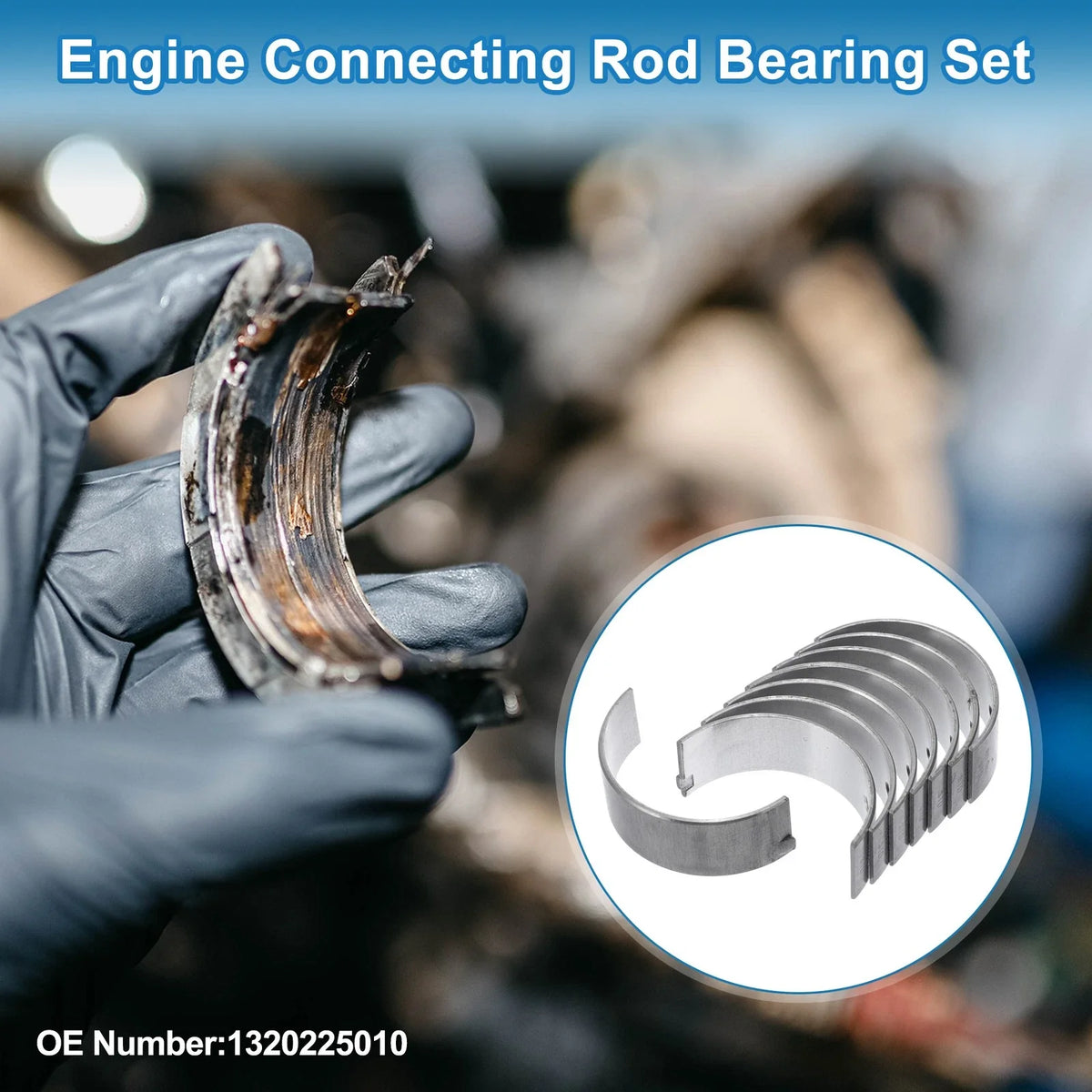 Set of 8 Connecting Rod Bearings for Toyota Corolla (No.1320225010)