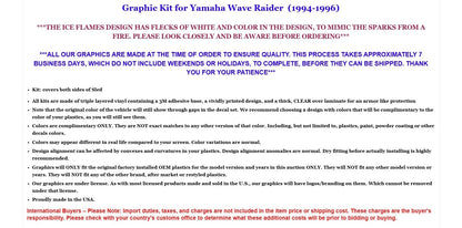 Graphic Stickers Decals for Yamaha Wave Raider (1994–1996)