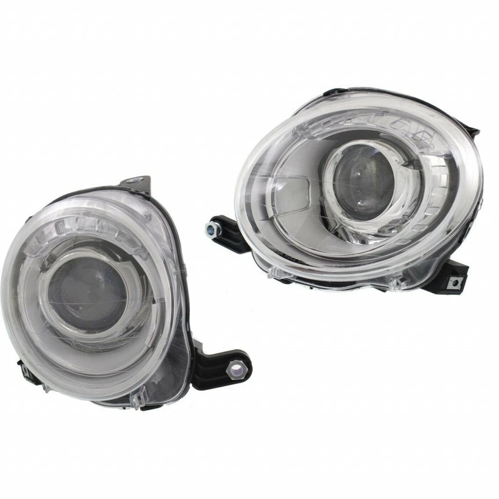 Headlight Assembly Pair for Fiat 500 (2012–2018) PLX-M1-360-1101L-AC-CL360A1, FI2502100, FI2503100