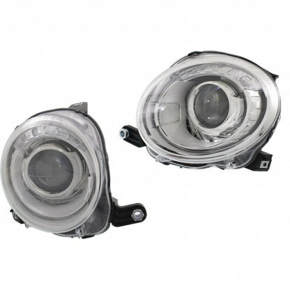 Headlight Assembly Pair for Fiat 500 (2012–2018) PLX-M1-360-1101L-AC-CL360A1, FI2502100, FI2503100