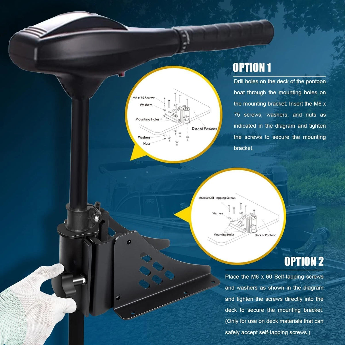 Trolling Motor Mount Bracket for Newport Vessels Pontoon (QP-1917)