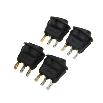 SPST Rocker Switch for Car Flashing (3 Pins, Plastic+Metal)