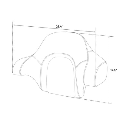 Passenger Backrest Pad for Harley Touring CVO Street Road Glide (2014–2025)