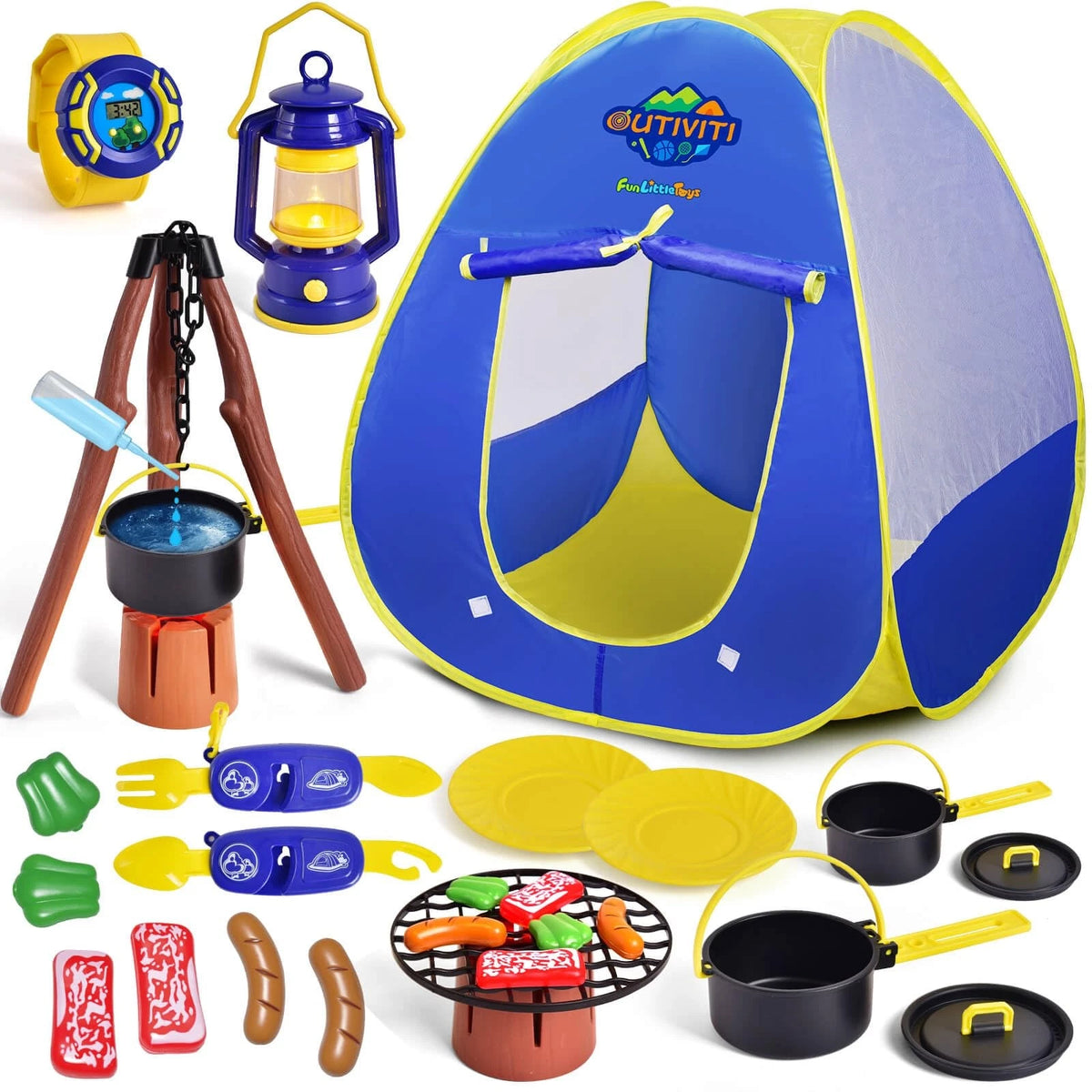 Kids Play Tent with Camping Toys for Toddlers (No Year Range Provided)