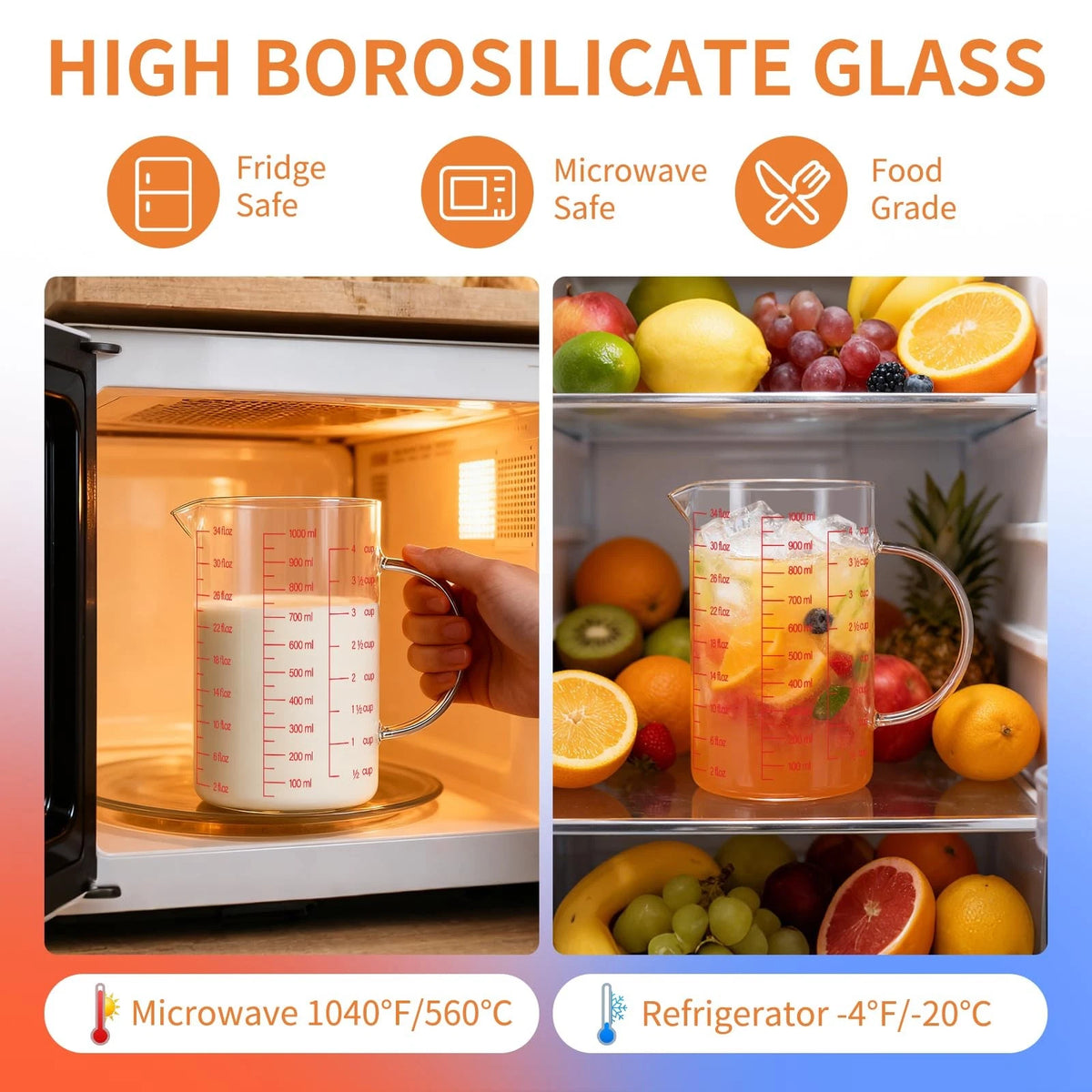 34Oz Glass Measuring Cup for Kitchen Use (2010–2023)