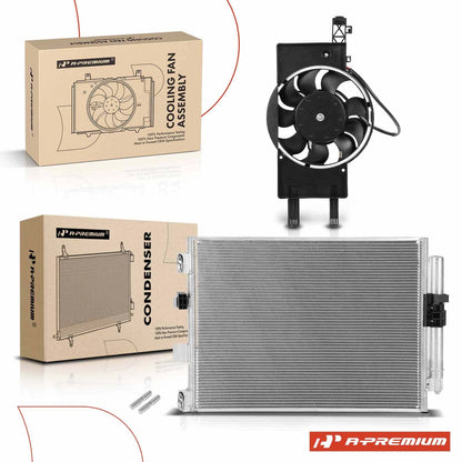 A/C Condenser & Cooling Fan Assembly for Ford Focus (2012–2018) DV6Z19712B, DV6Z19712C, 30068