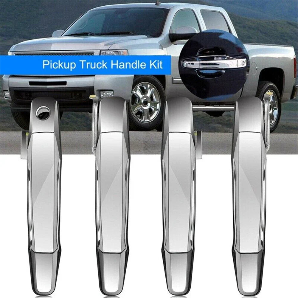 4 x Chrome Door Handle Covers for Cadillac Escalade, Chevrolet Silverado, GMC Yukon