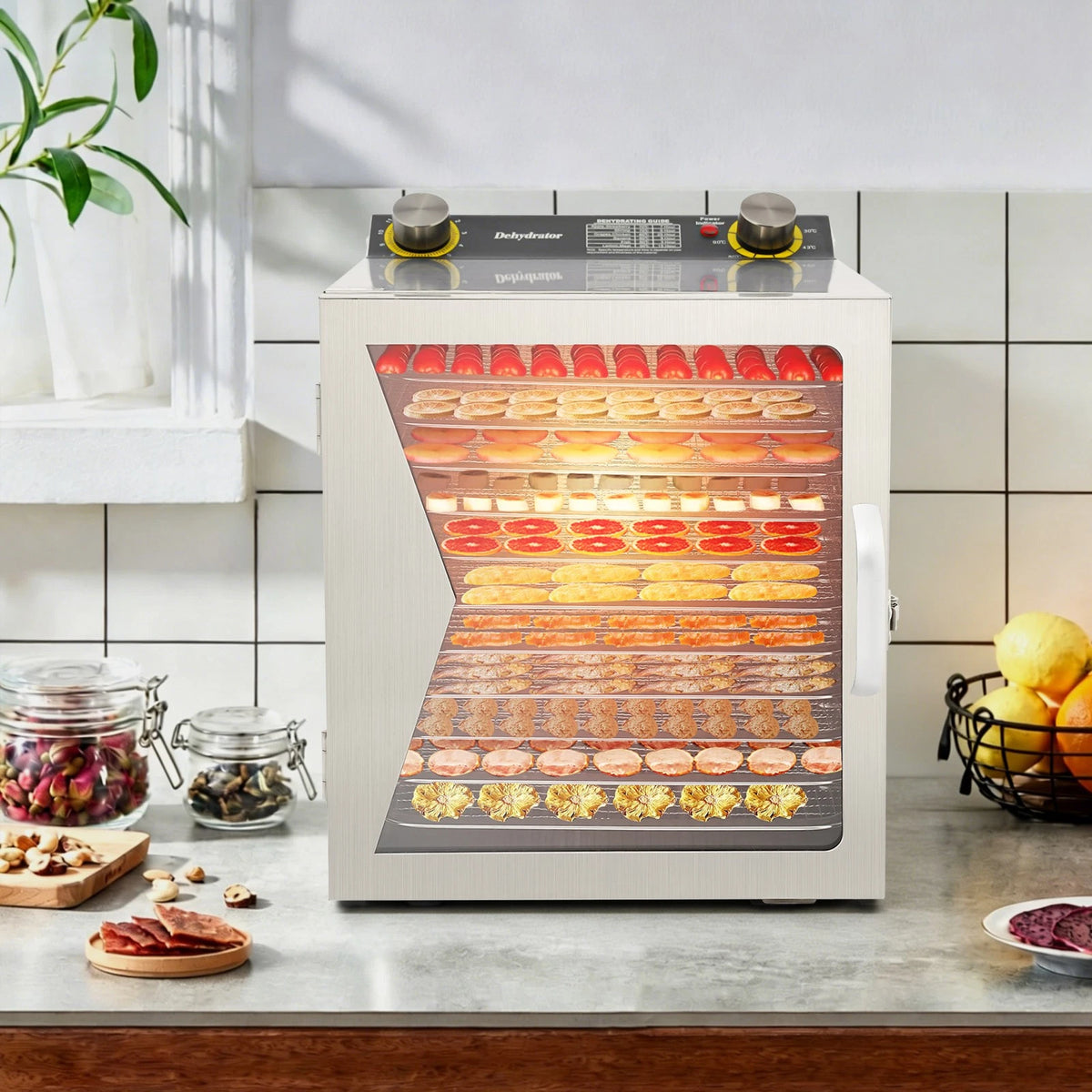 12-Tray Food Dehydrator Machine for Electric Food Fruit Dryer (800W)