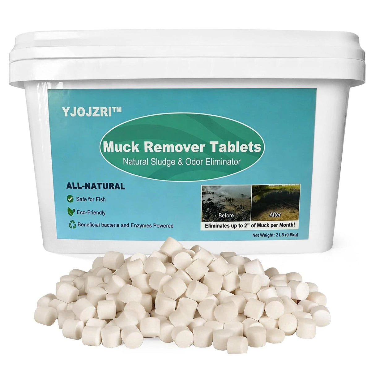 Natural Pond Sludge Remover Tablets with Beneficial Bacteria (2 LB)