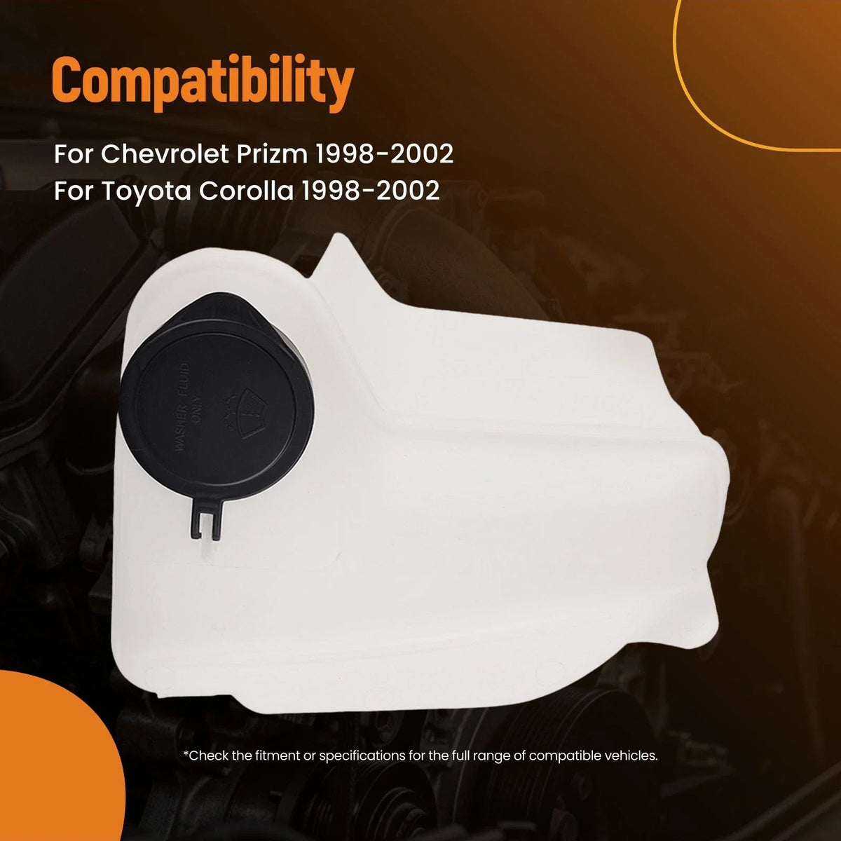 Washer Tank with Pump for Toyota Corolla Chevrolet Prizm (1998–2002)