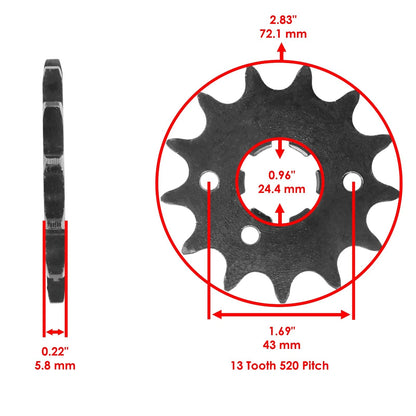 Drive Chain & Sprockets Kit for Yamaha Warrior 350 YFM350X (1987–1988) EG1510CH104XO
