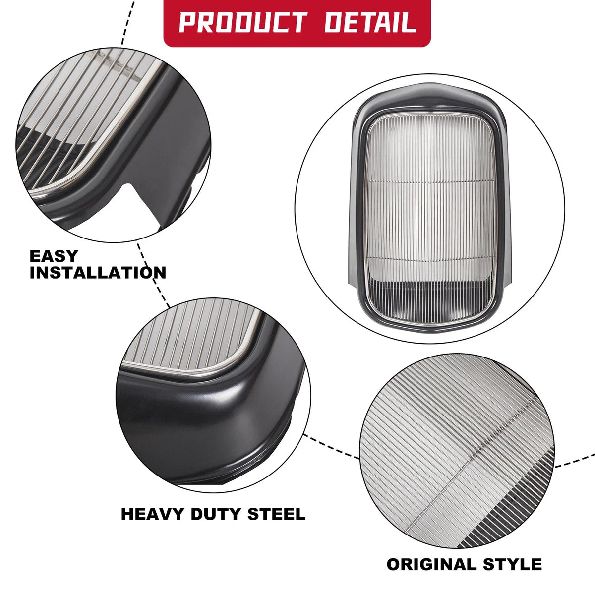 Front Grille Shell + Stainless Grill Insert for 1932 Model B/BB/18