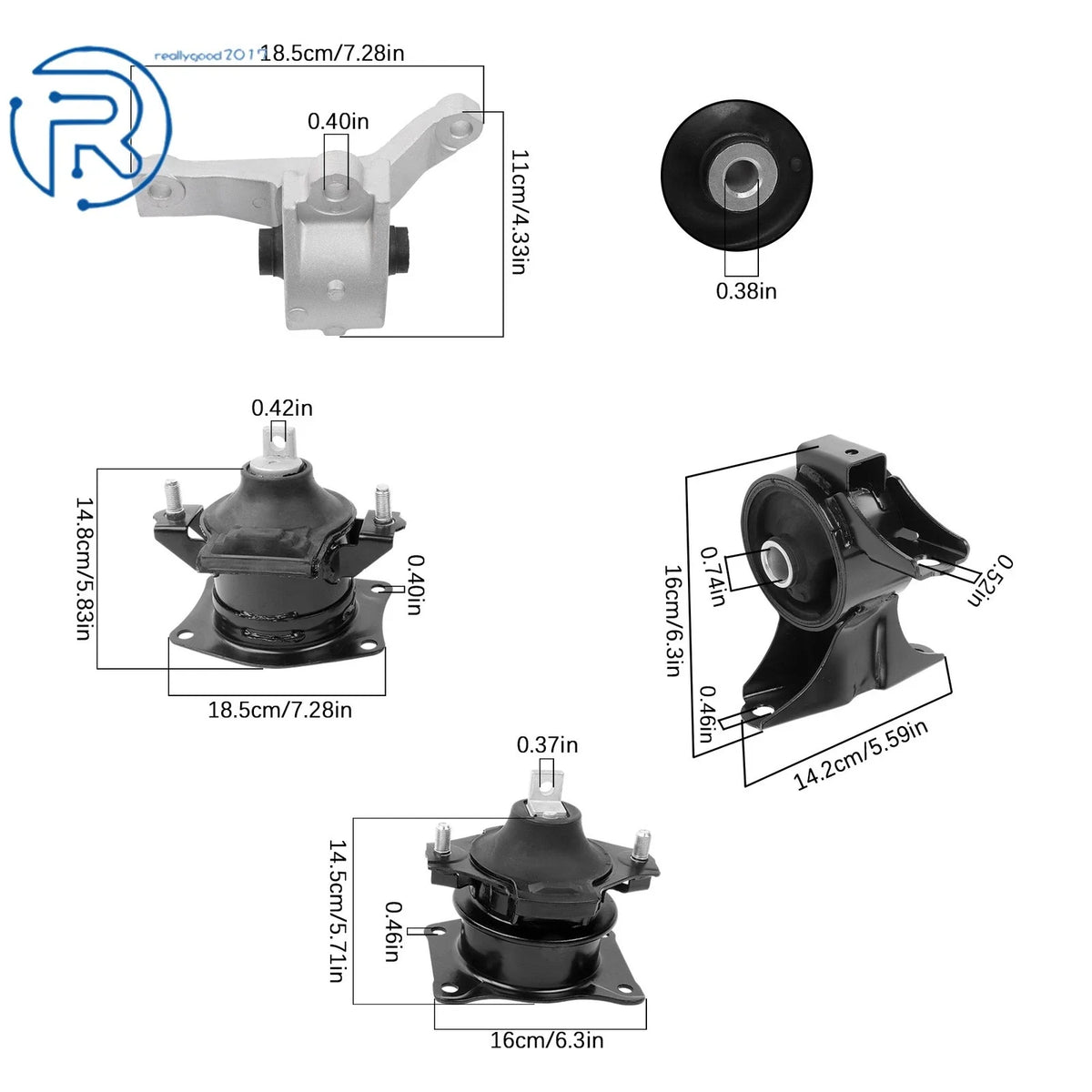 Set of 4 Engine Motor Mounts for Acura MDX (2007–2009)