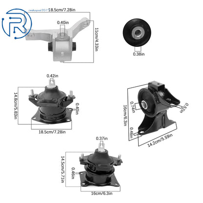 Set of 4 Engine Motor Mounts for Acura MDX (2007–2009)