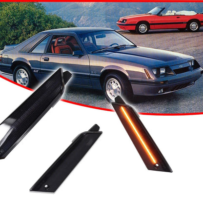 2X Smoked Amber LED Side Marker Lights for Ford Mustang (1979–1986)