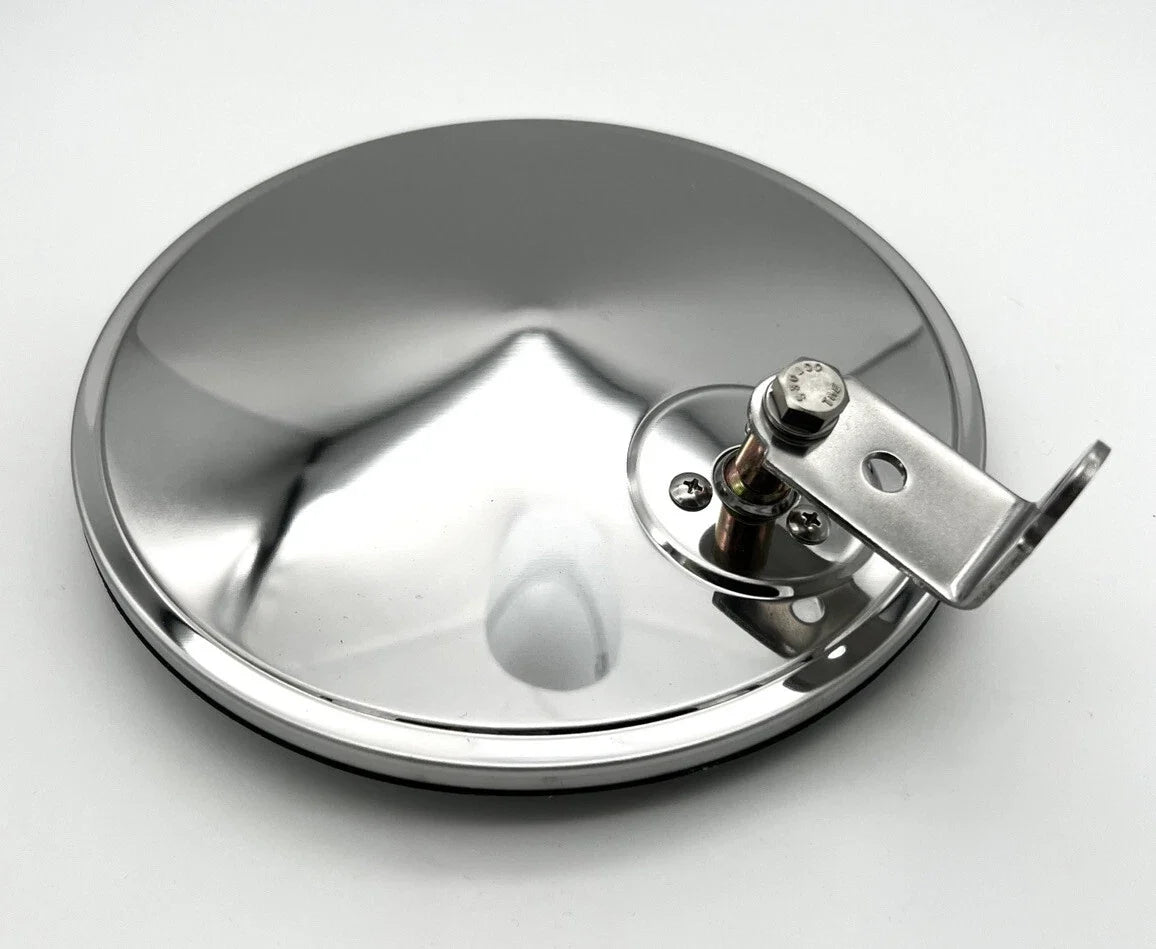 Convex Round Mirror with Offset Stud for Smooth Stainless 8.5 Inch