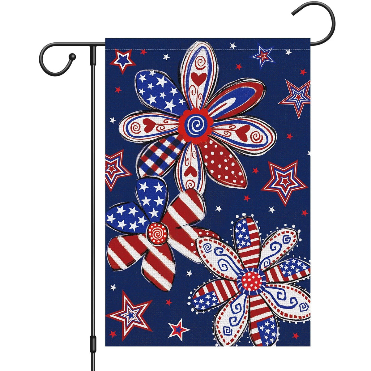 Patriotic Garden Flag for 12x18 Inch Display (Double Sided, Red, White, Blue)