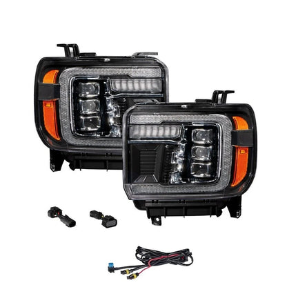 LED Projector Headlights Replacement Pair for GMC Sierra 1500 (2014–2018)