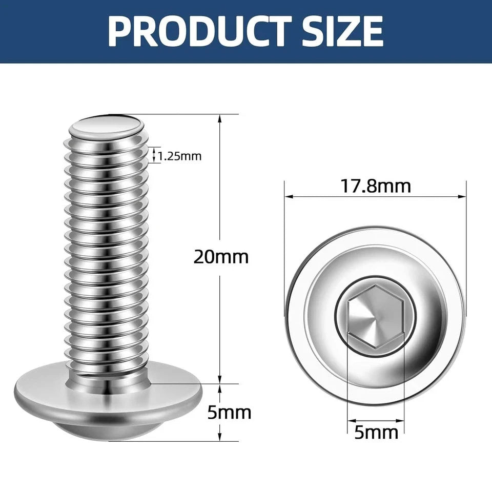 M8-1.25 Flanged Button Head Socket Cap Screws for Automotive
