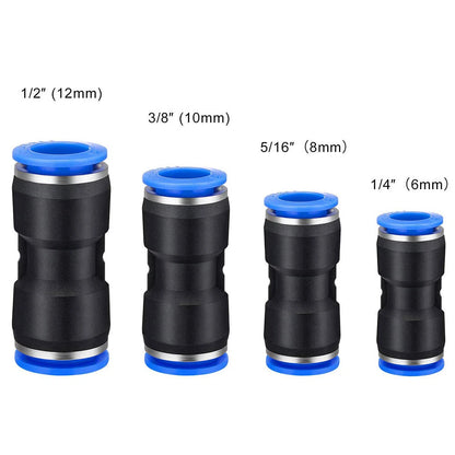 Set of 80 Air Pneumatic Push-in Connectors 1/4" 5/16" 3/8" 1/2" 4/6/8/10mm