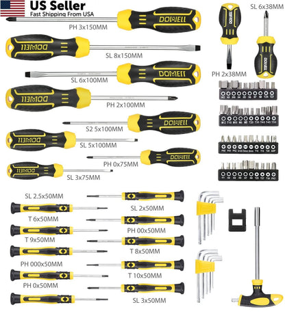108-Piece Magnetic Screwdriver Set for Automotive Use