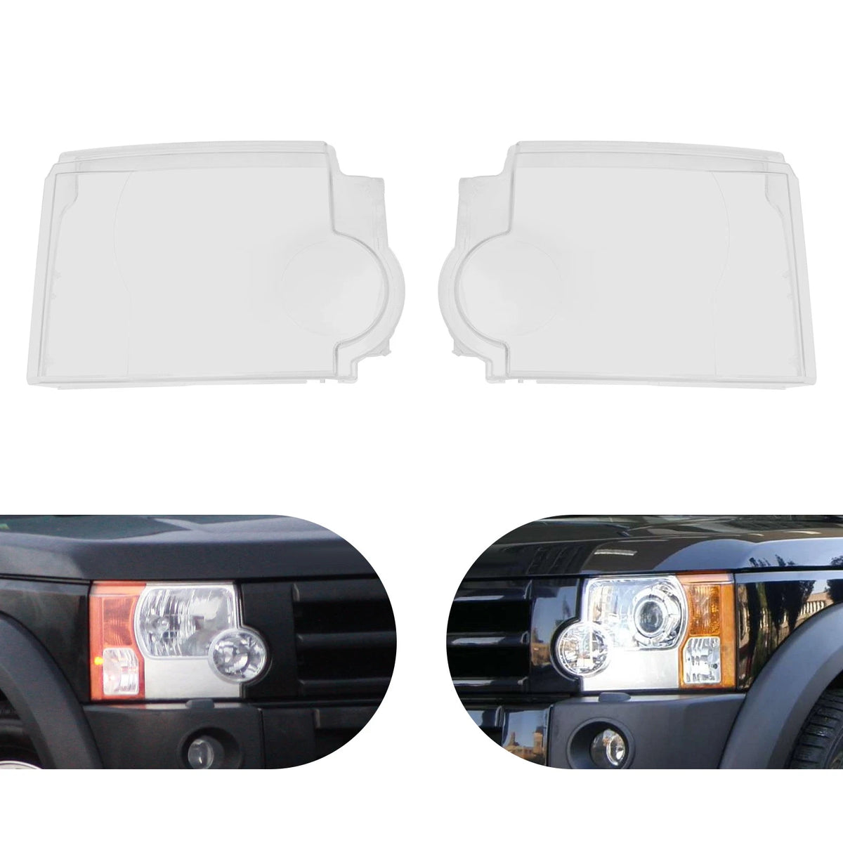 Set of 2 Headlamp Lens Covers for Land Rover LR3 (2005–2009) Clear