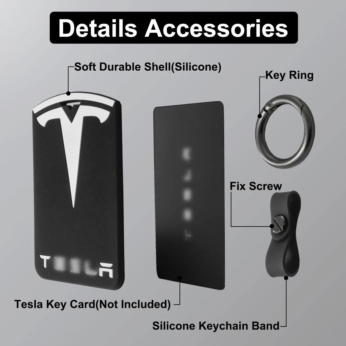 2X Silicone Key Card Holder Case for Tesla (2017–2023)