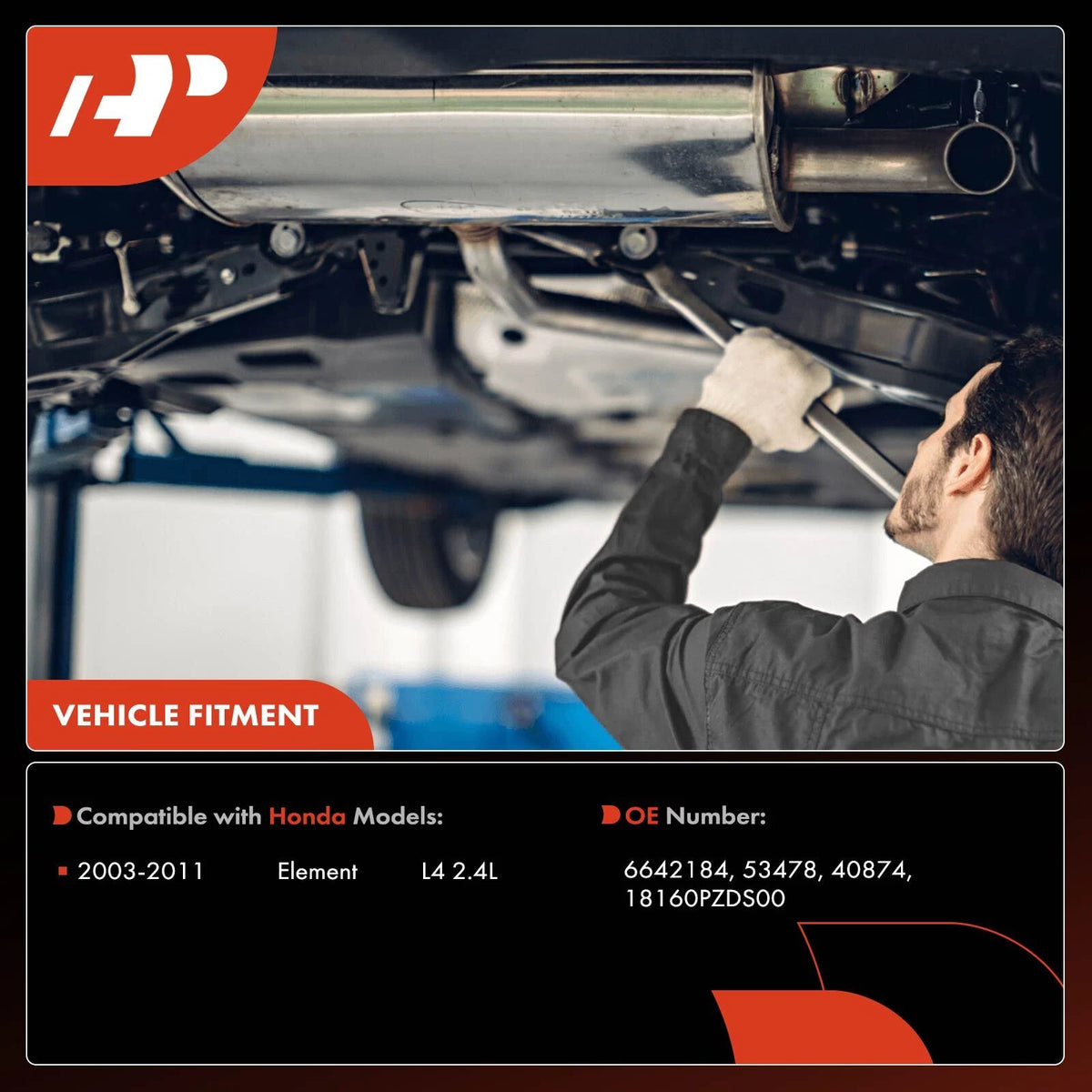 A-Premium Rear Catalytic Converter for Honda Element (2003–2011) 53478, 40874, 18160PZDS00, 642184